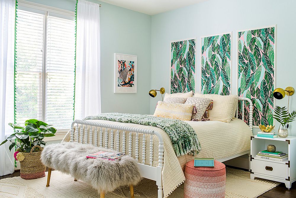 cara membuat wallpaper dinding dari kertas kado,furniture,bedroom,room,green,bed