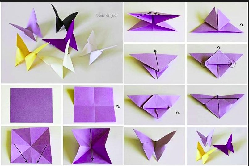 cara membuat wallpaper dinding dari kertas kado,origami paper,purple,art paper,origami,paper