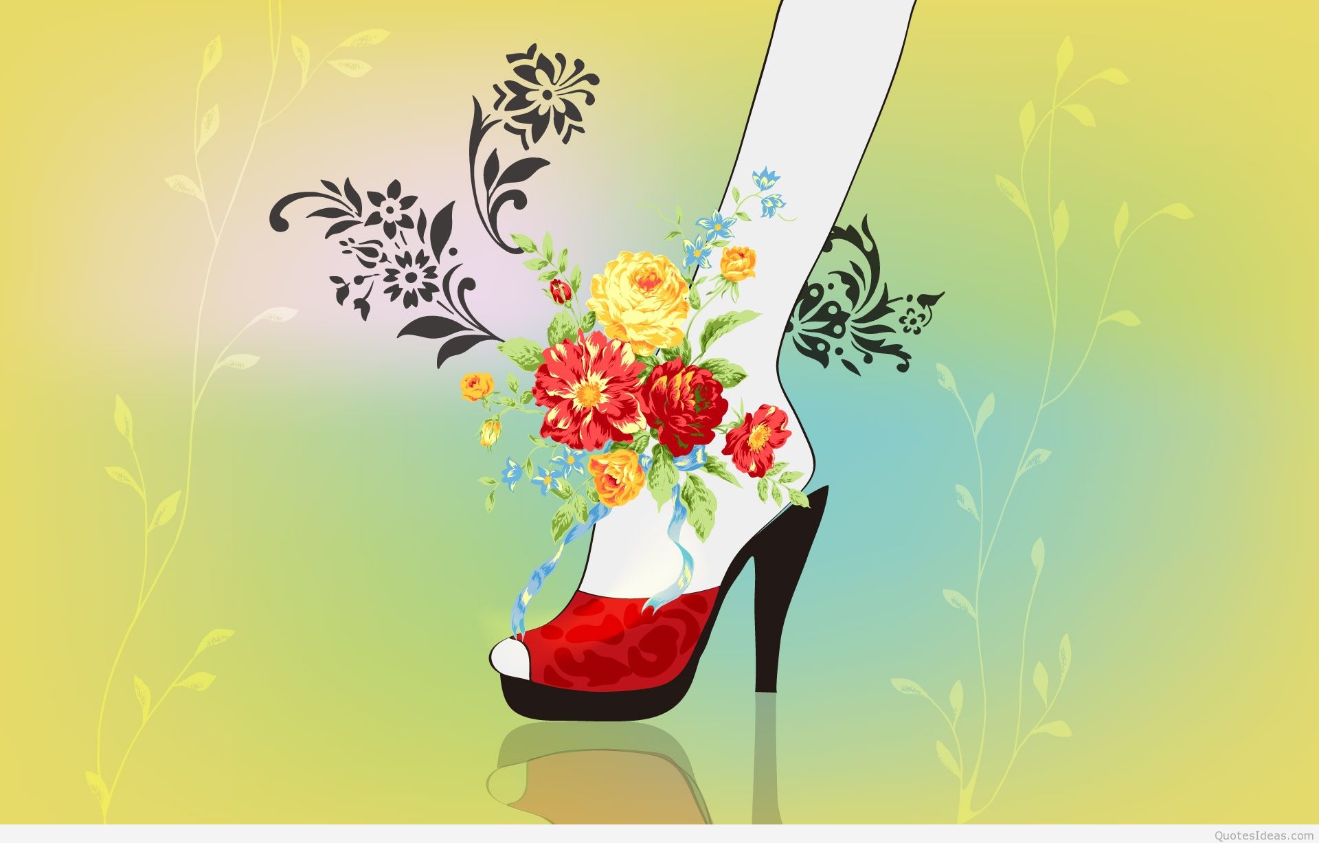 fond d'écran de la journée des femmes,chaussure,illustration,conception graphique,police de caractère,art floral