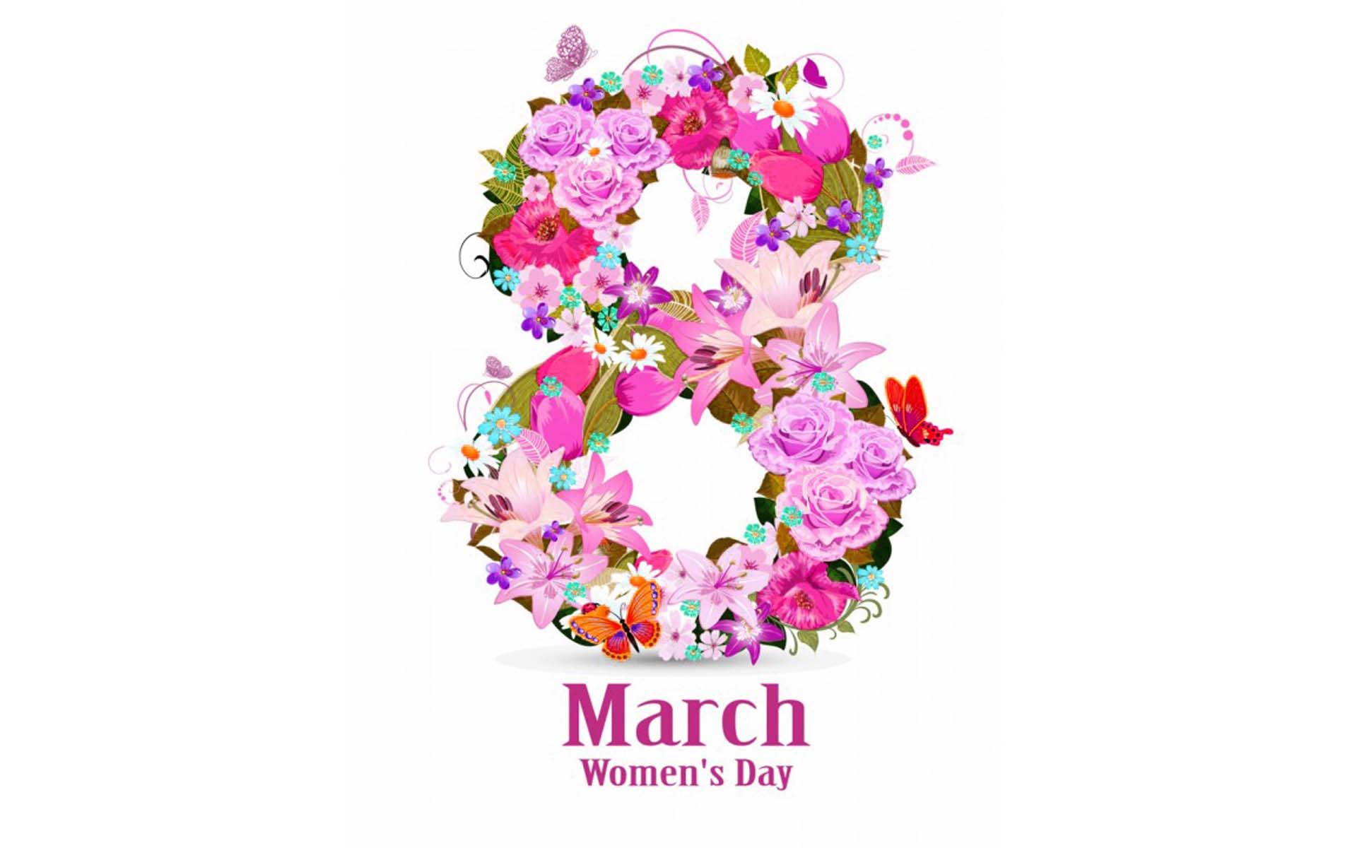 womens day wallpaper,pink,cut flowers,flower,font,text