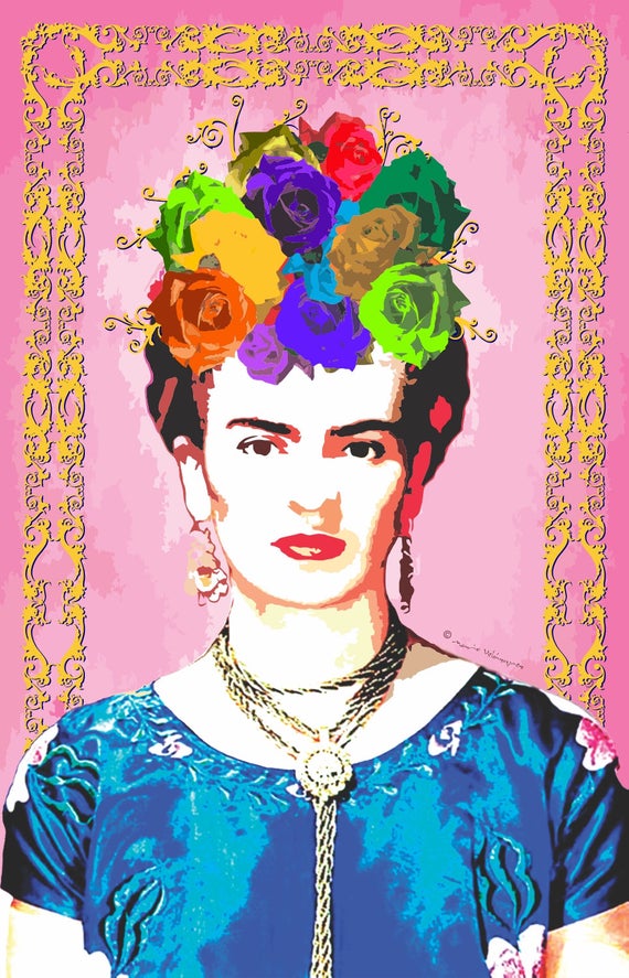 carta da parati frida kahlo,arte,illustrazione