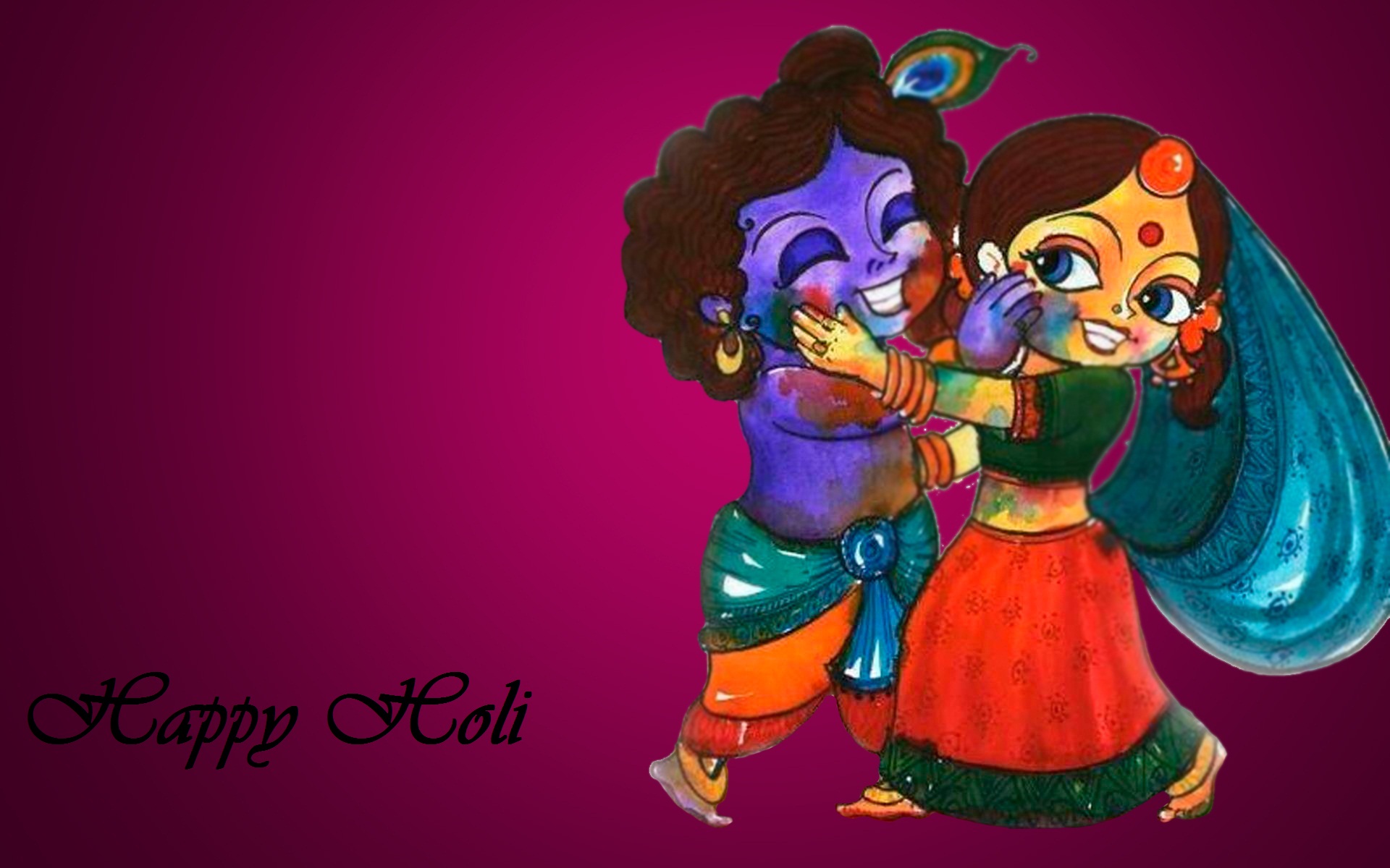 holi wallpaper hd 1080p,cartoon,animated cartoon,animation,illustration,interaction