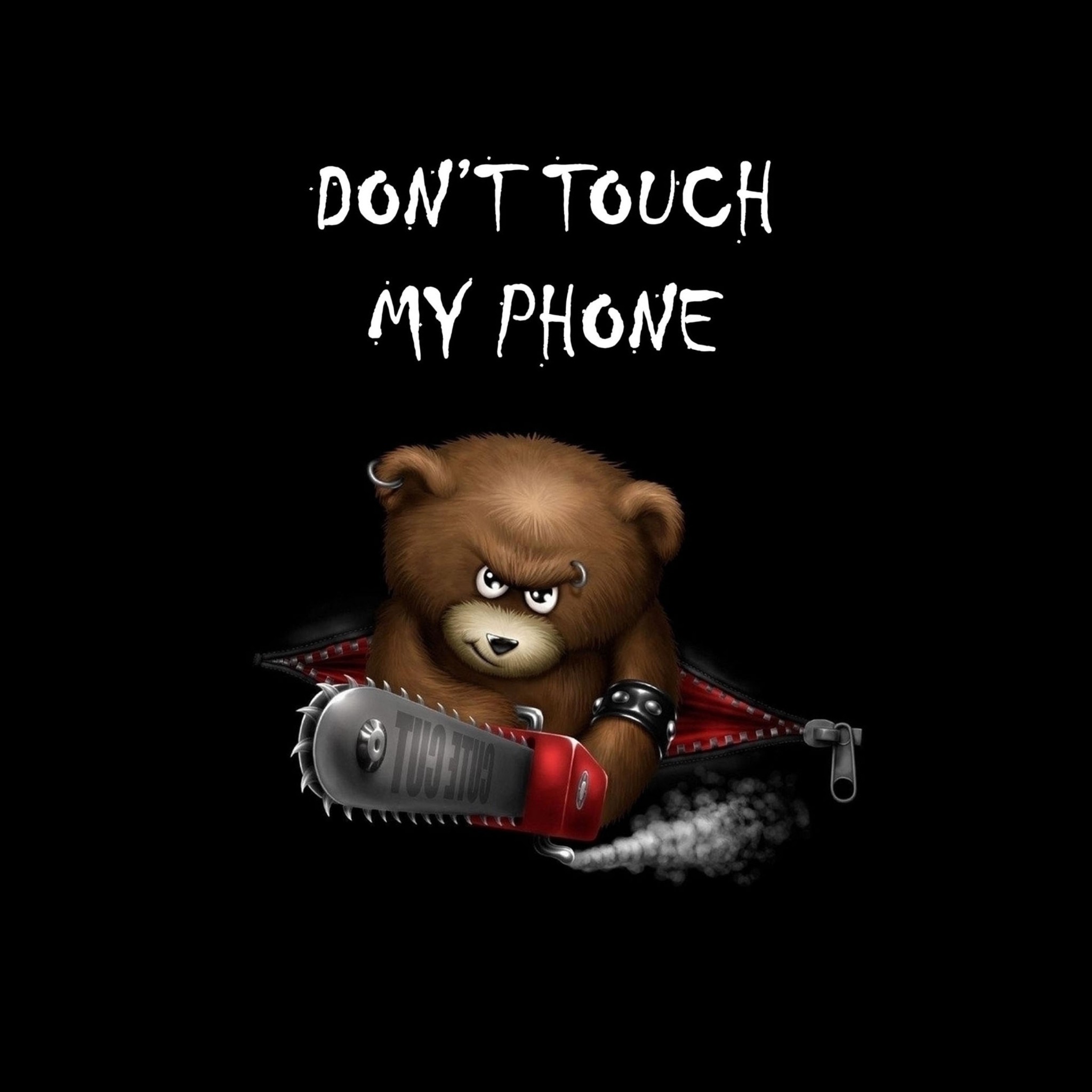 don t touch my phone wallpaper hd,cartoon,animation,text,teddy bear,animated cartoon