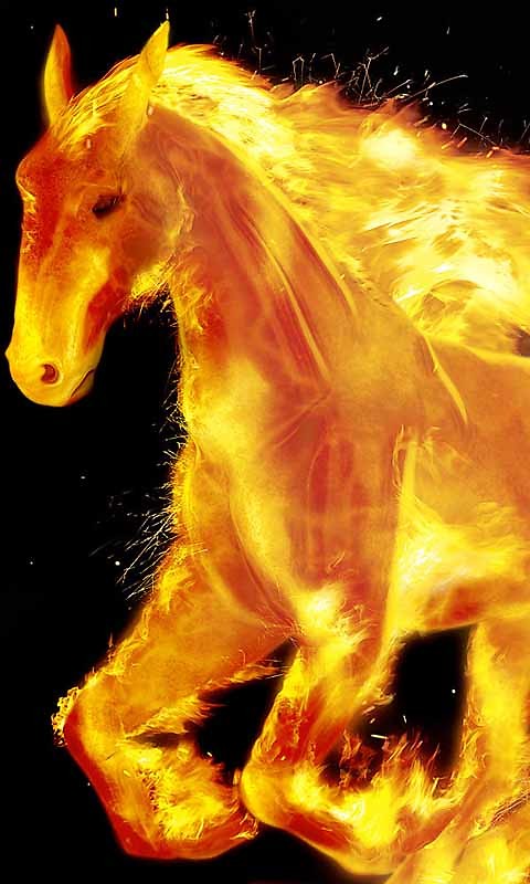 leuchtende live wallpaper,flamme,pferd,feuer,mustangpferd,erfundener charakter