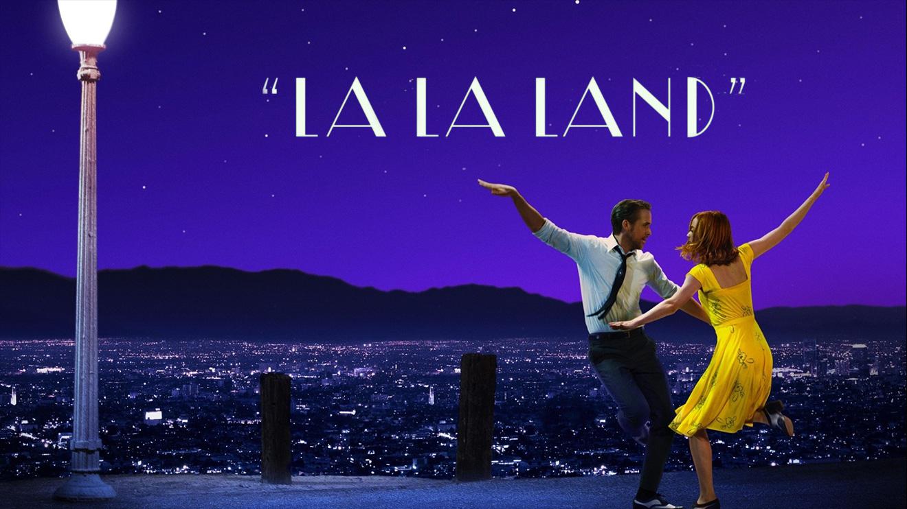 fond d'écran la la land,musical,ciel,heureux,police de caractère,un événement