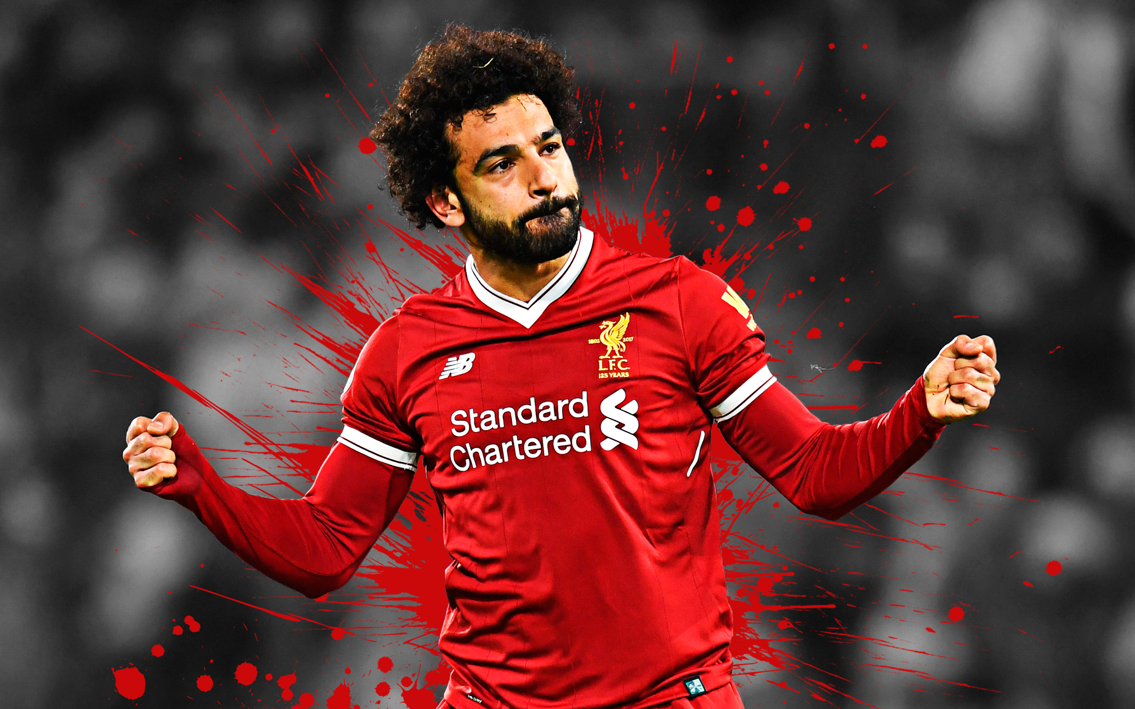 fondo de pantalla de mohamed salah,jugador de fútbol,jugador de fútbol,rojo,jugador,gesto