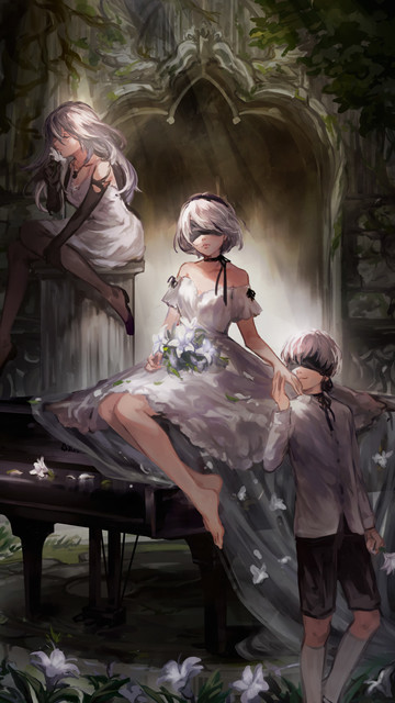 nier wallpaper,cg artwork,painting,illustration,art,photography