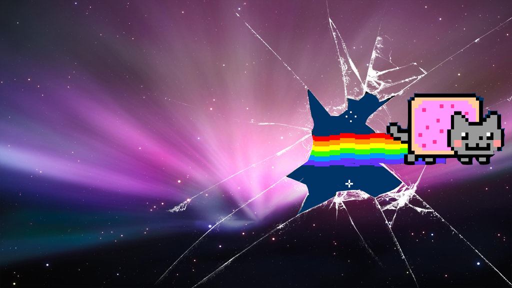 nyan cat wallpaper,graphic design,space,sky,atmosphere,font