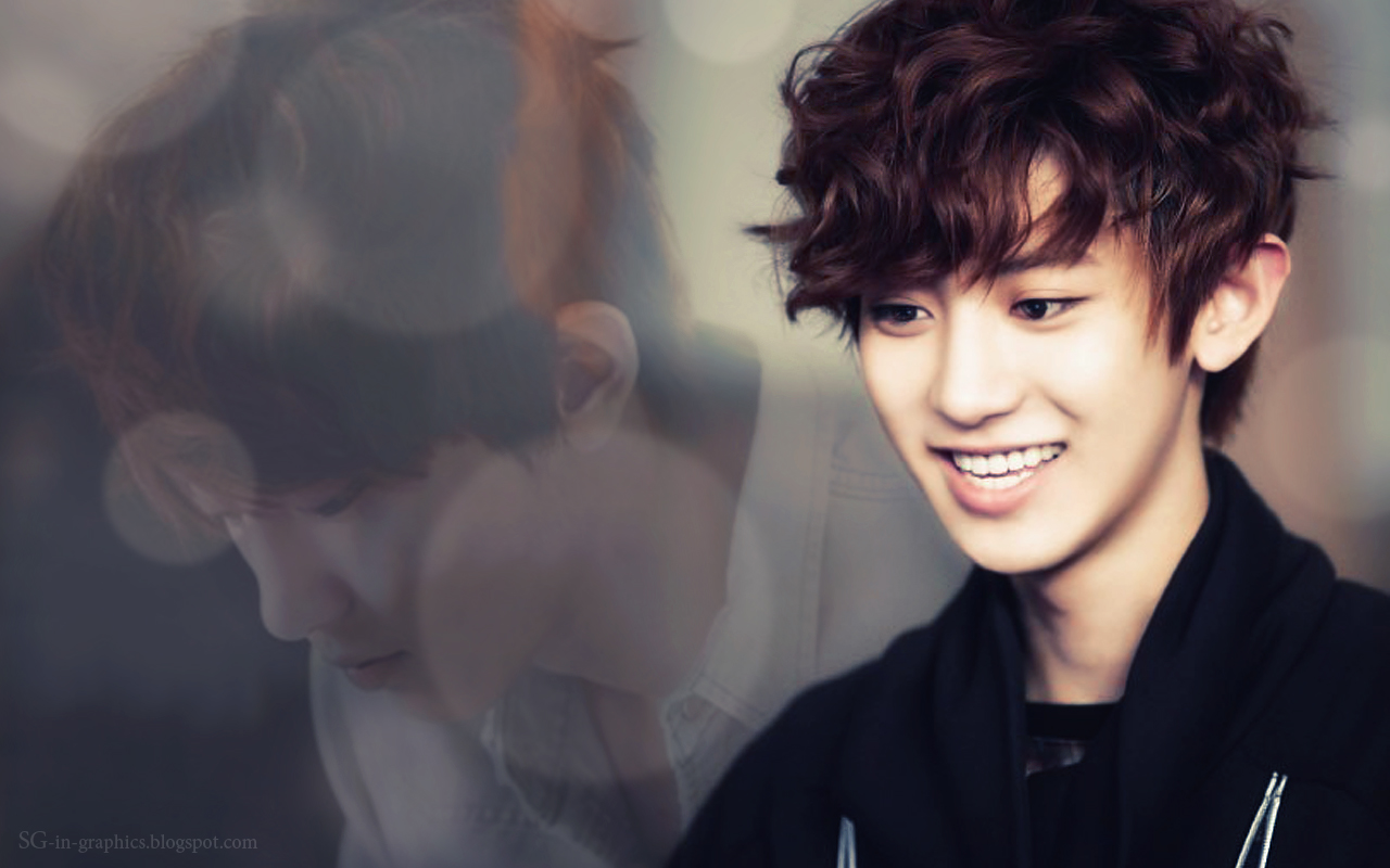 chanyeol wallpaper,hair,face,facial expression,hairstyle,smile