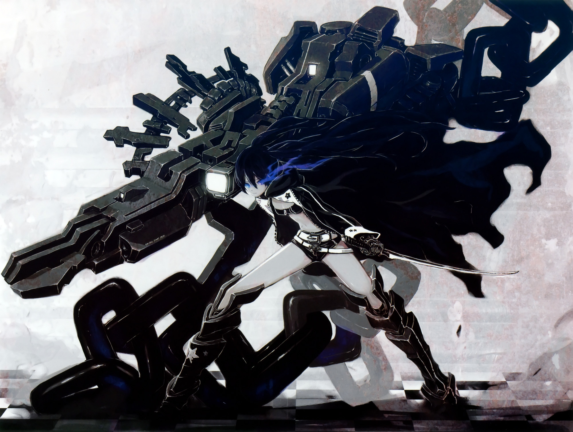 black rock shooter wallpaper,mecha,action figur,transformer,erfundener charakter,maschine