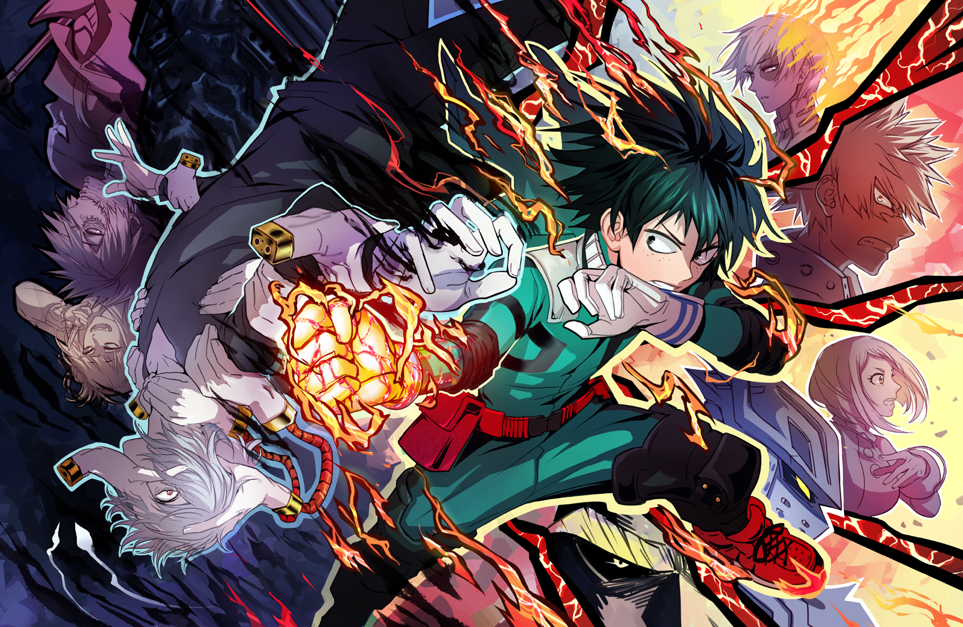 sfondo di boku no hero,cg artwork,personaggio fittizio,anime,illustrazione,finzione