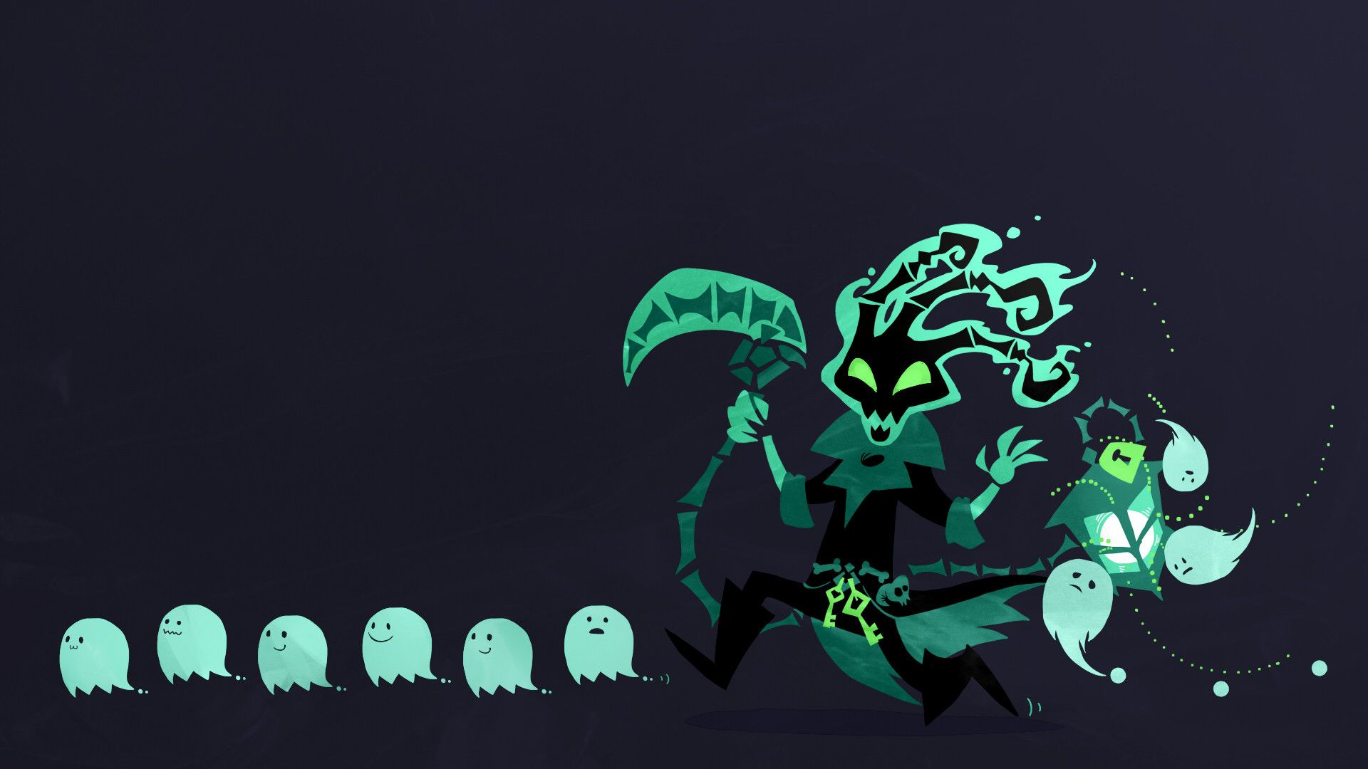 thresh wallpaper,cartoon,illustration,fictional character,graphic design,animation