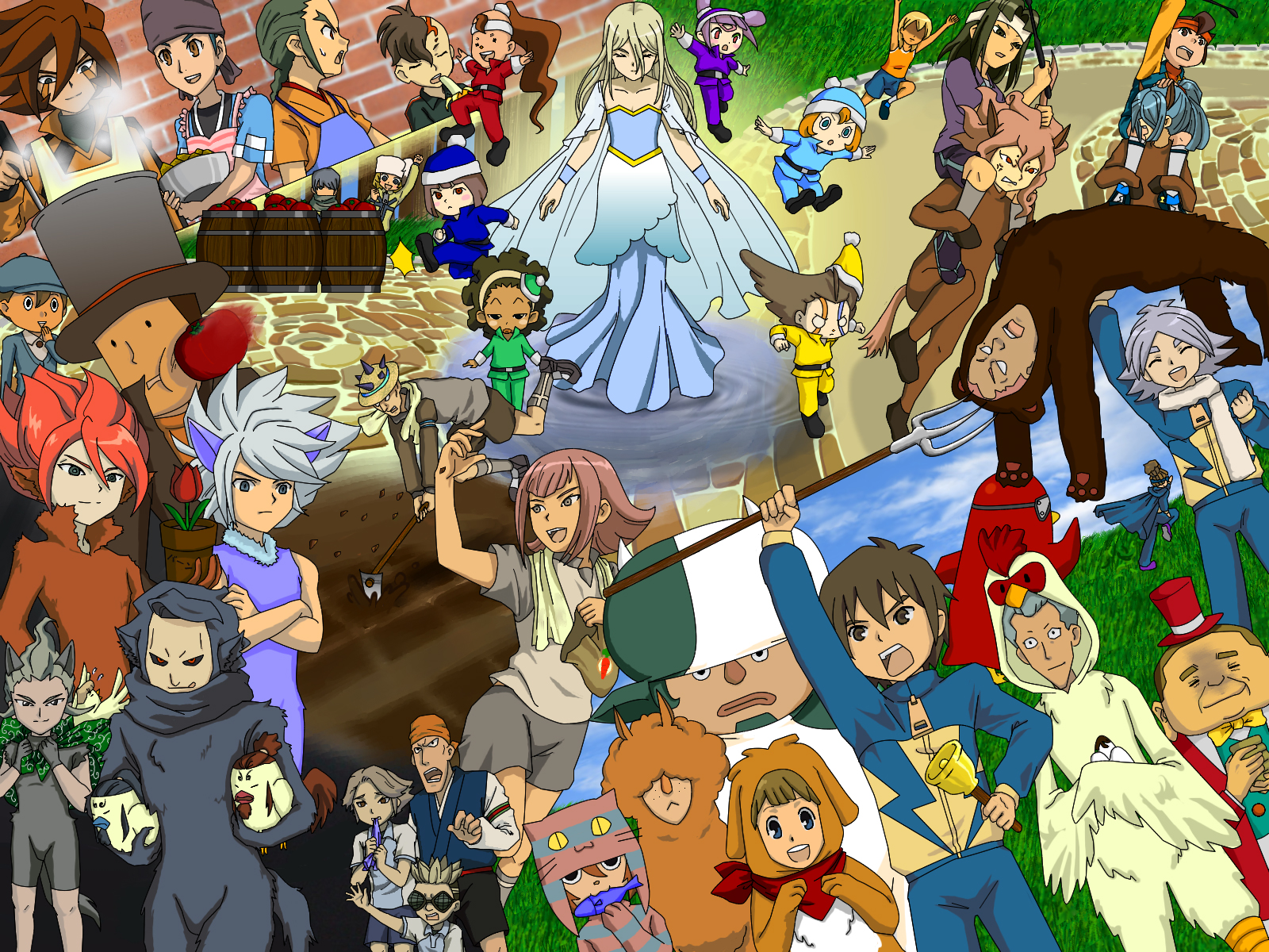 inazuma eleven wallpaper,animated cartoon,cartoon,people,social group,community
