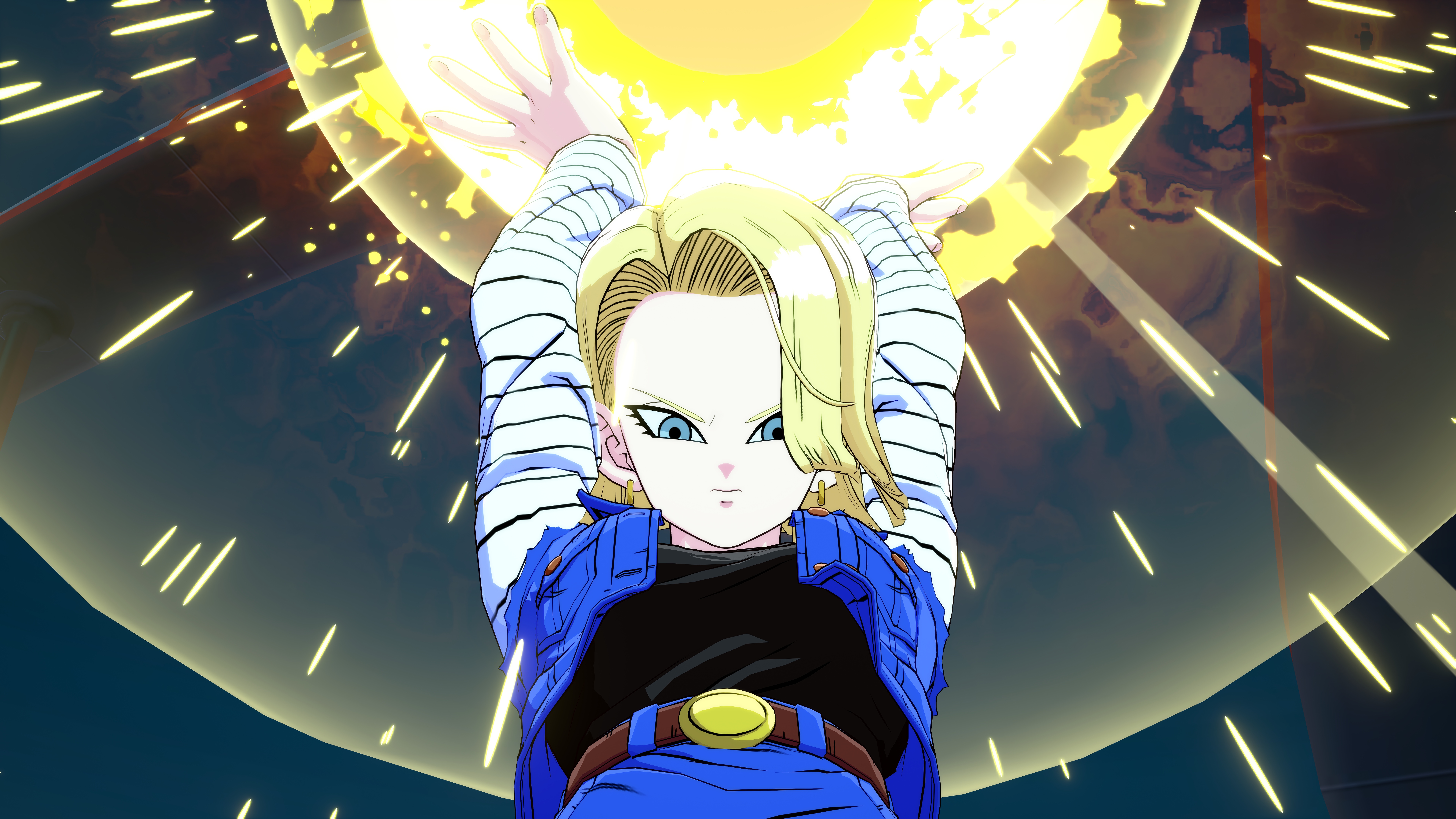 android 18 wallpaper,cartoon,anime,sky,fictional character,animation