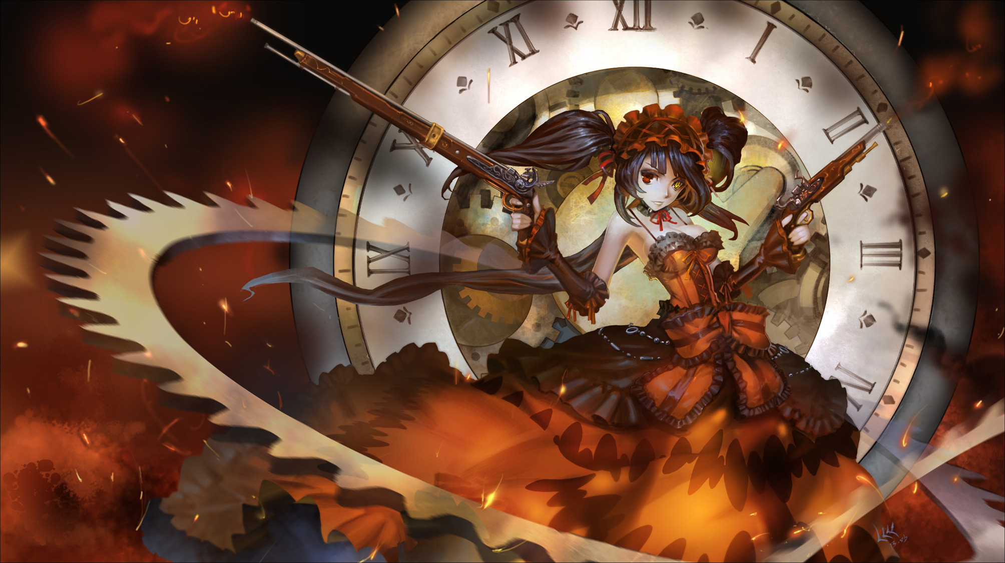 kurumi wallpaper,cg artwork,illustration,fictional character,mythology,art