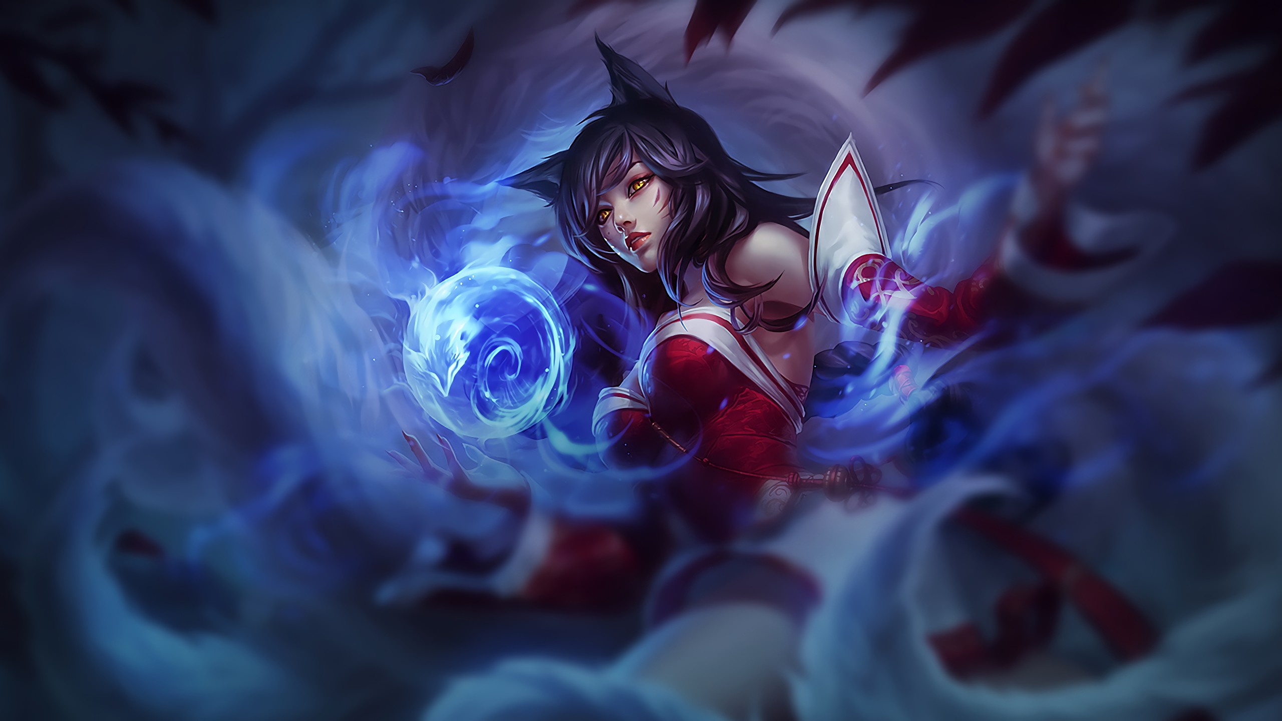 ahri tapete,cg kunstwerk,anime,erfundener charakter,himmel,illustration