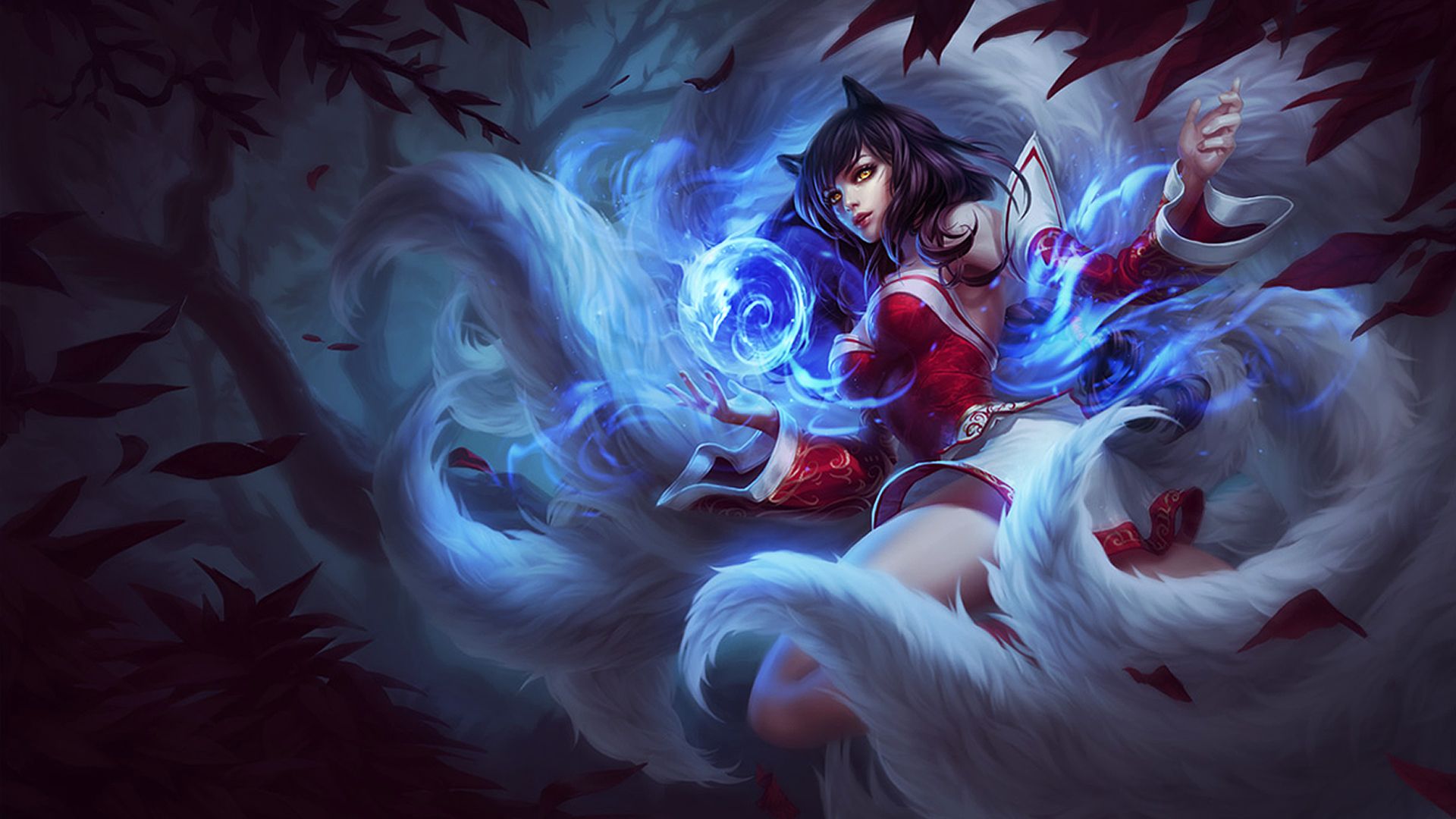 ahri tapete,cg kunstwerk,anime,dunkelheit,erfundener charakter,illustration