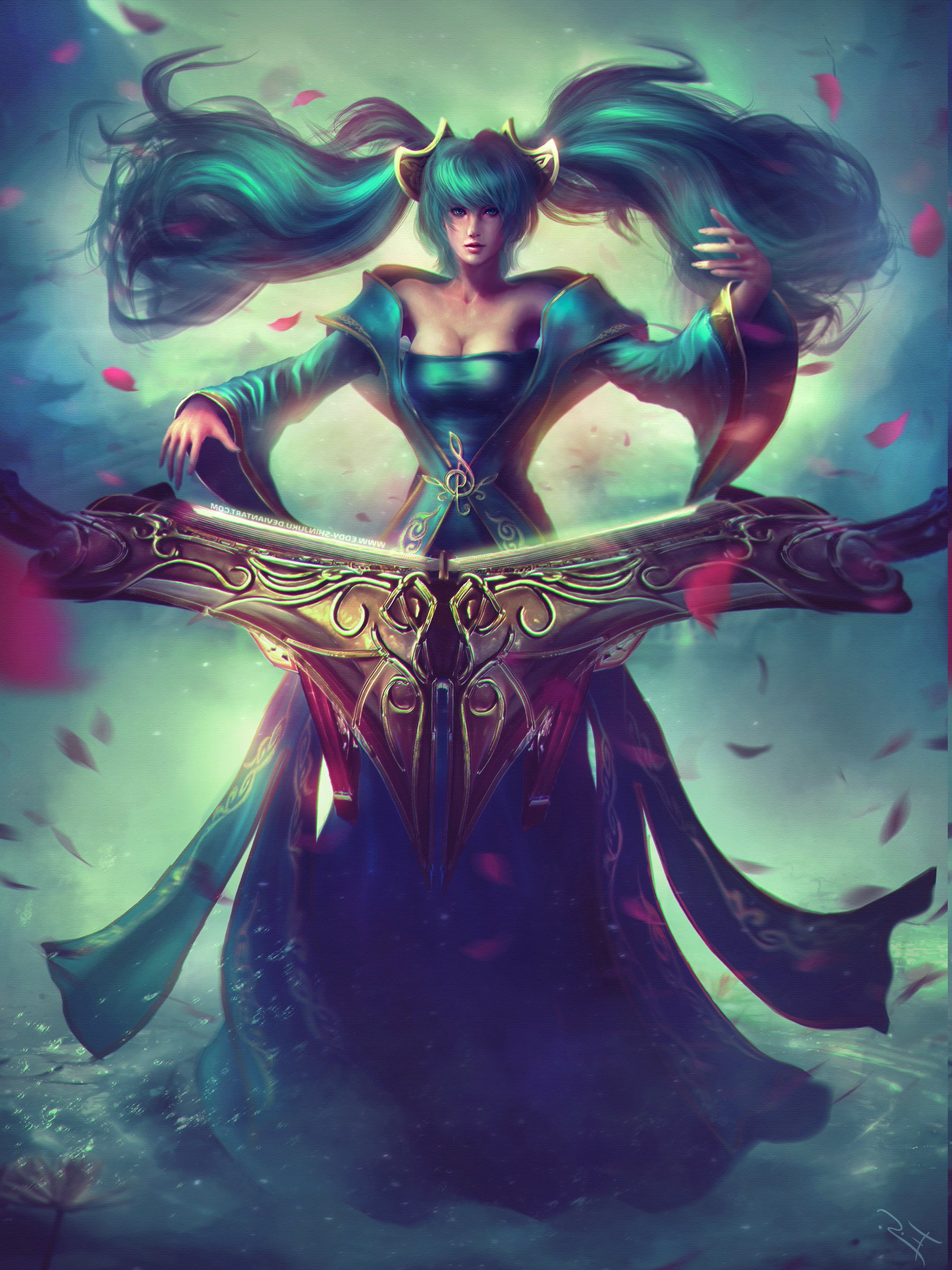 sona wallpaper,cg artwork,fictional character,illustration,demon,art