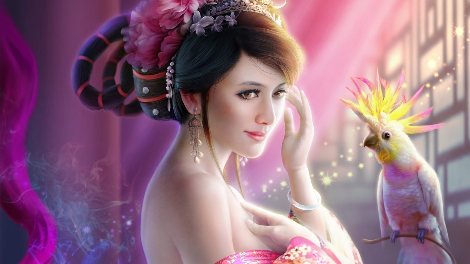 hot wallpaper hd 1080p free download,hair,headpiece,pink,hair accessory,beauty