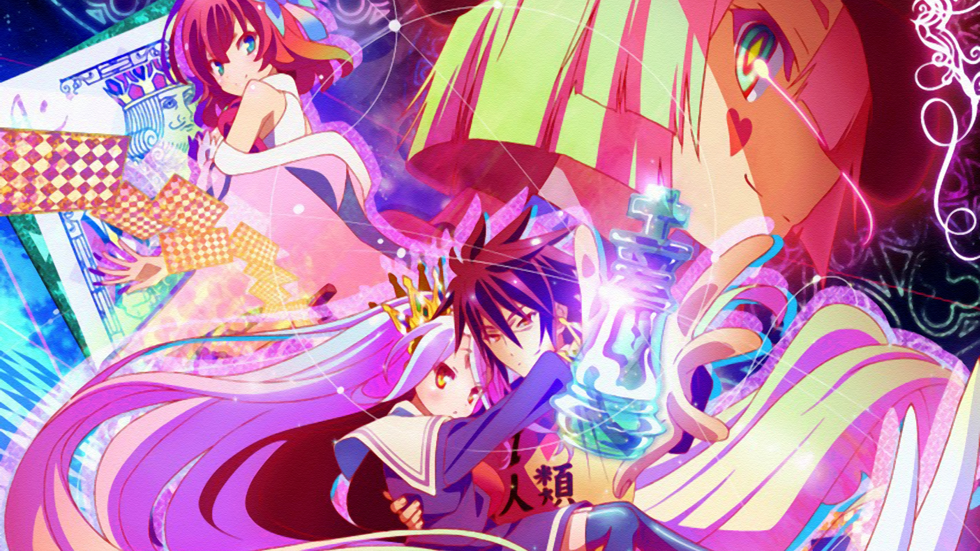 no game no life wallpaper,cartoon,cg artwork,anime,illustration,long hair