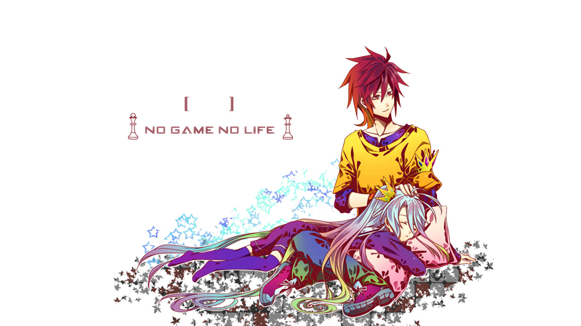 no game no life fond d'écran,dessin animé,anime,illustration,conception graphique,police de caractère