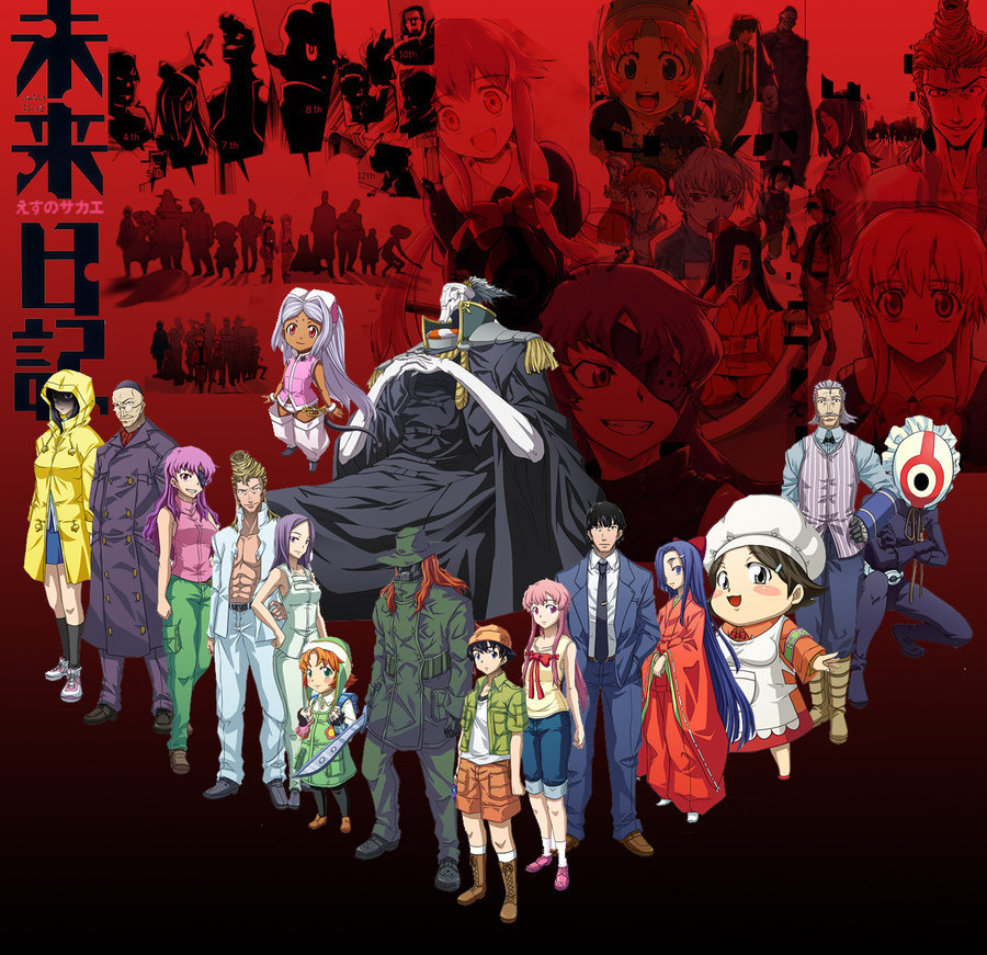 mirai nikki wallpaper,people,cartoon,illustration,animated cartoon,anime