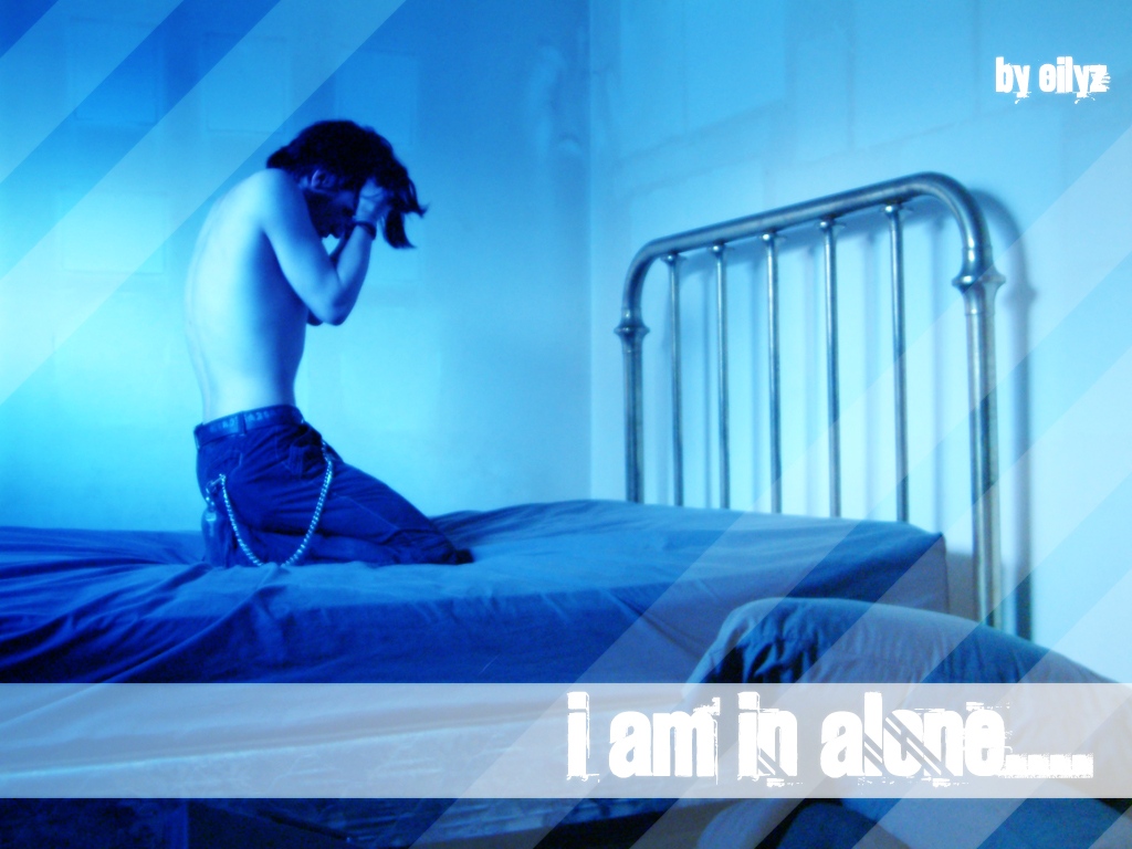 i hate my life wallpaper,blue,sitting,bed,room,muscle