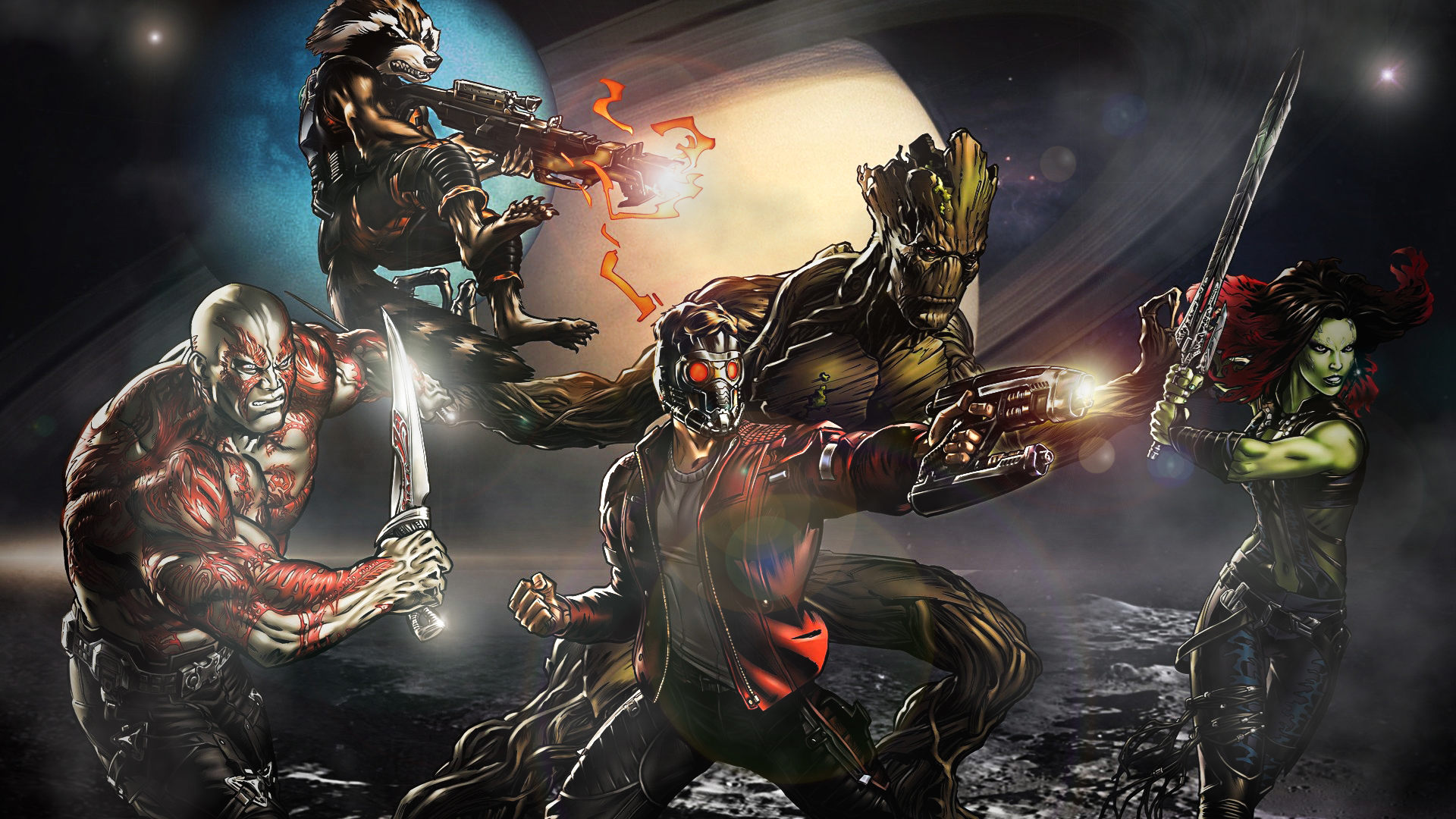 guardians of the galaxy wallpaper,action adventure game,strategy video game,pc game,cg artwork,demon