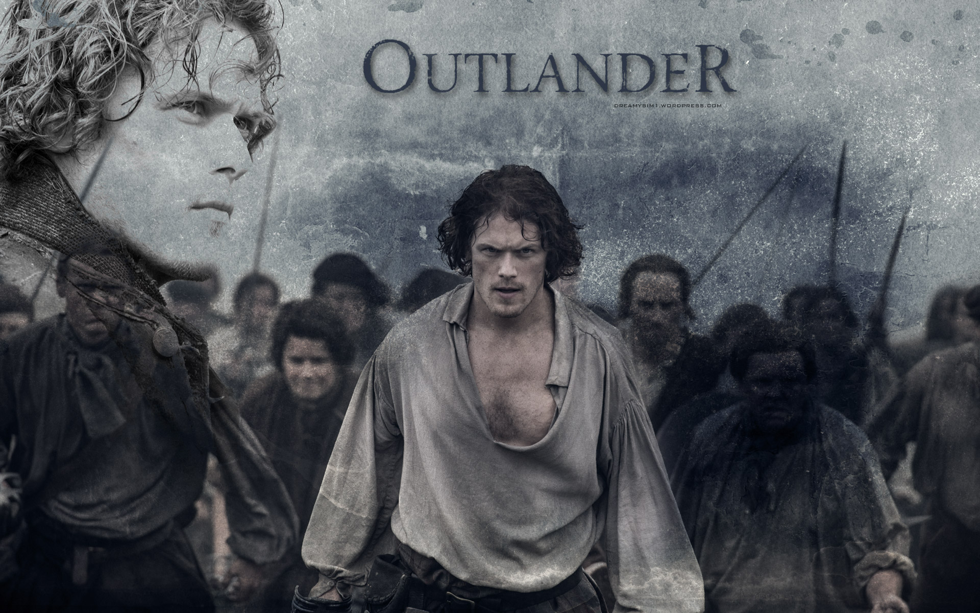 outlander wallpaper,people,black and white,art