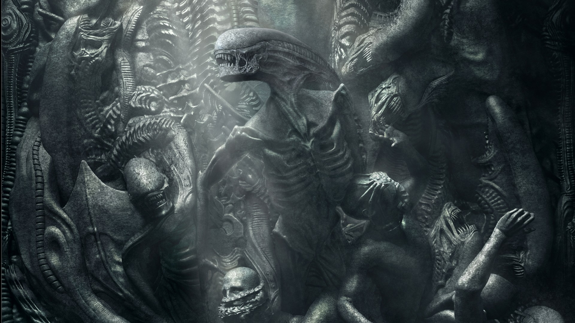 alien covenant wallpaper,dämon,dunkelheit,cg kunstwerk,erfundener charakter,schwarz und weiß