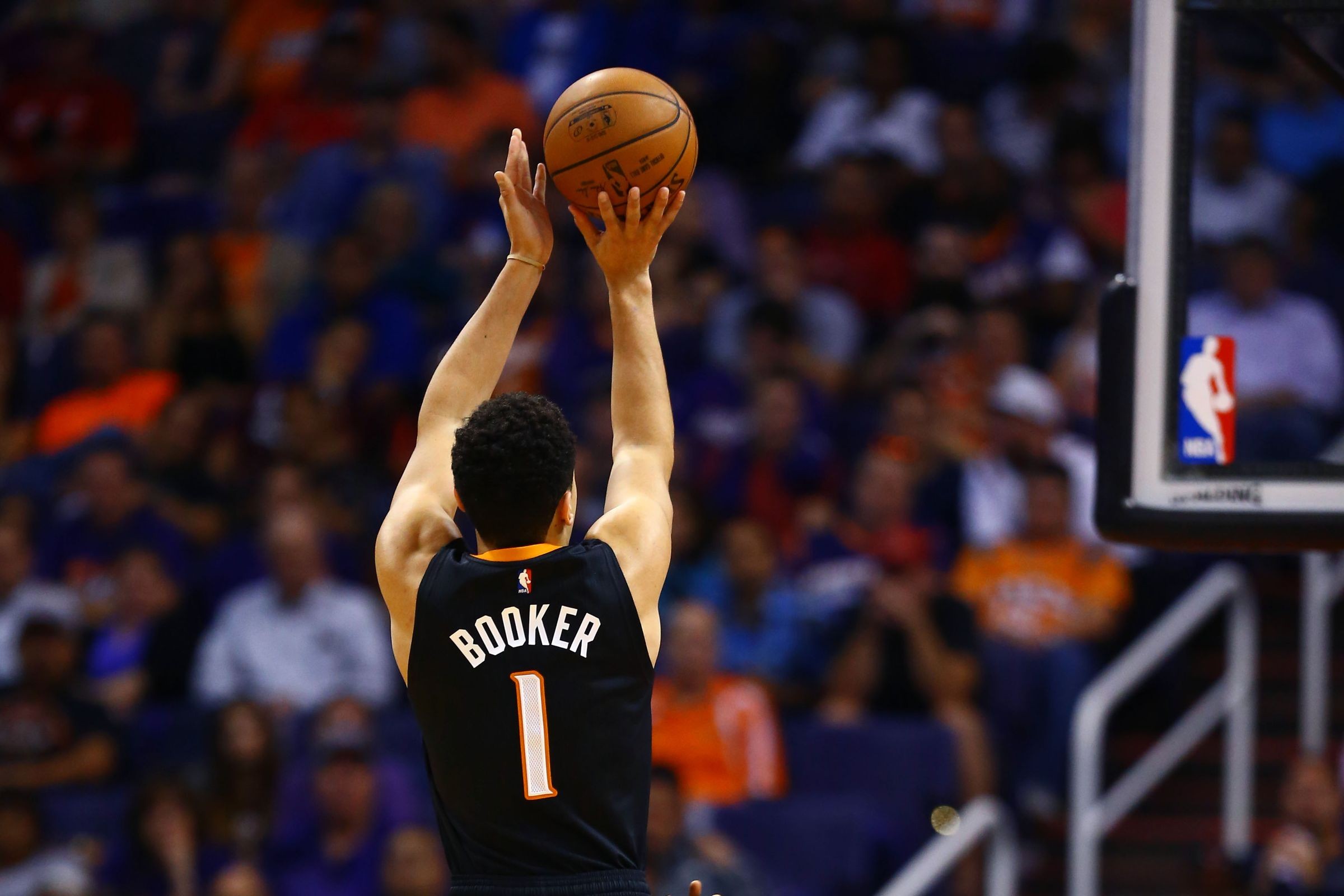 carta da parati devin booker,gli sport,mosse di basket,giocatore di pallacanestro,pallacanestro,pallacanestro