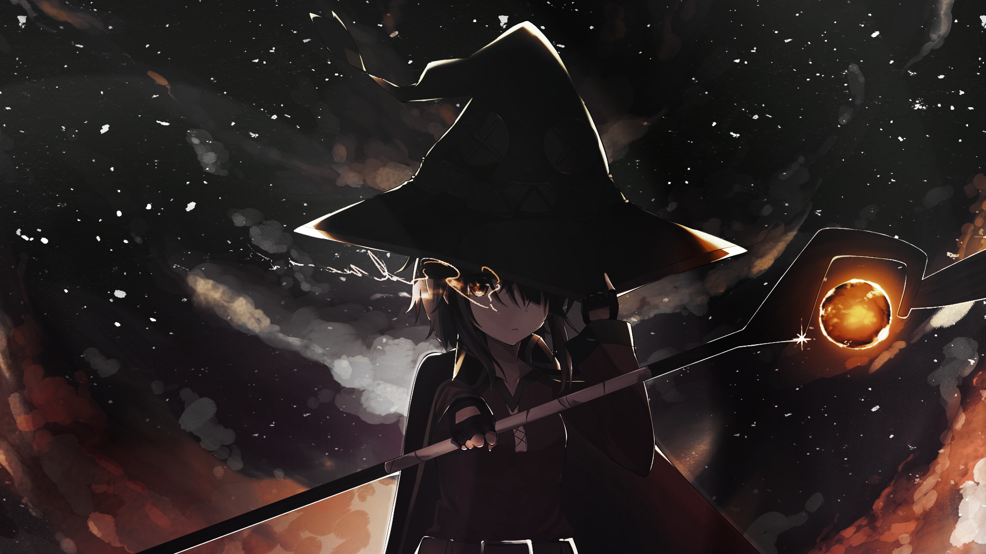 fondo de pantalla de megumin,espacio,personaje de ficción,cg artwork,ilustración