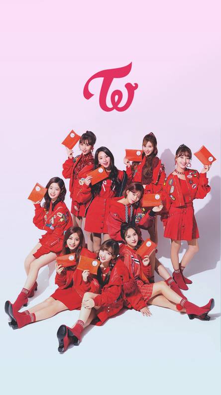 twice iphone wallpaper,red,team,footwear,uniform,majorette (dancer)