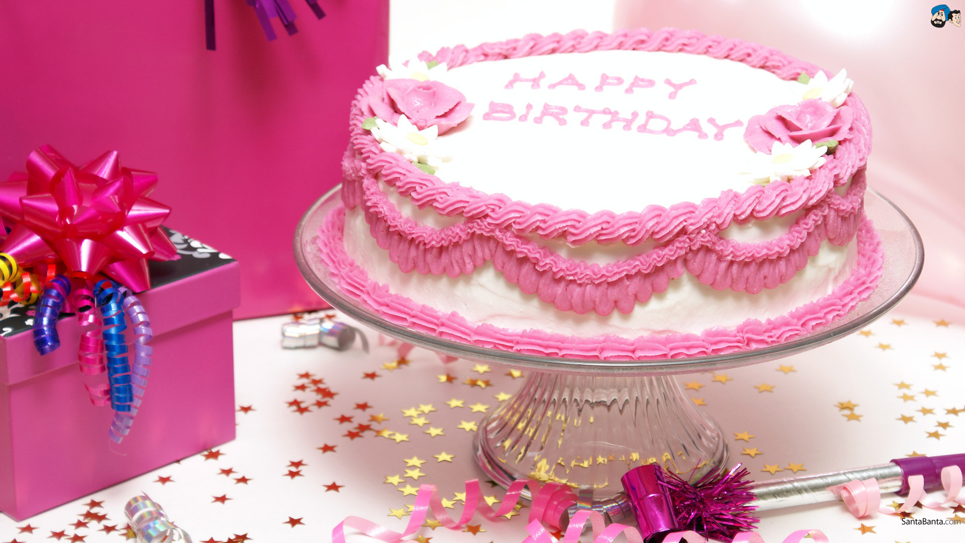 fond d'écran nom madhu,gâteau,rose,pâte de sucre,crème au beurre,gâteau d'anniversaire
