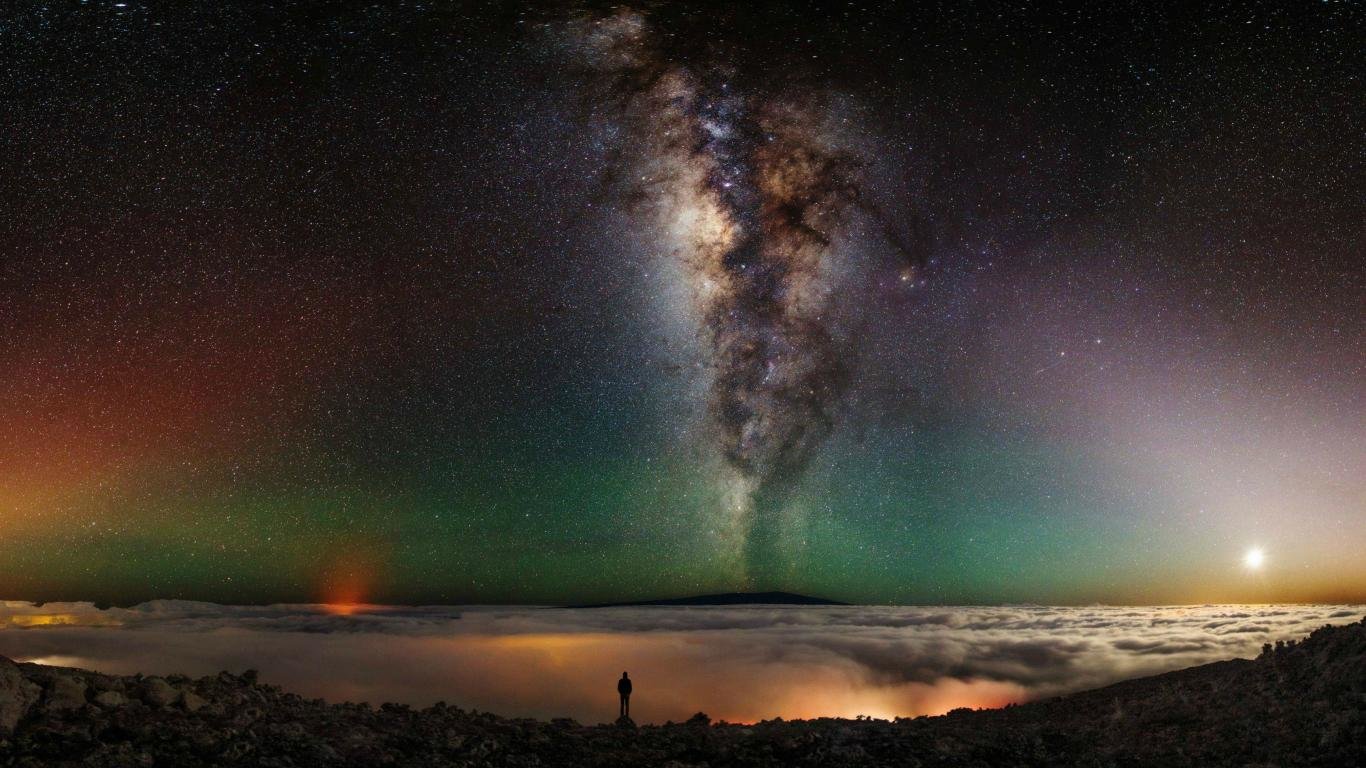 fondo de pantalla hd para pc 1366x768,cielo,aurora,naturaleza,atmósfera,horizonte