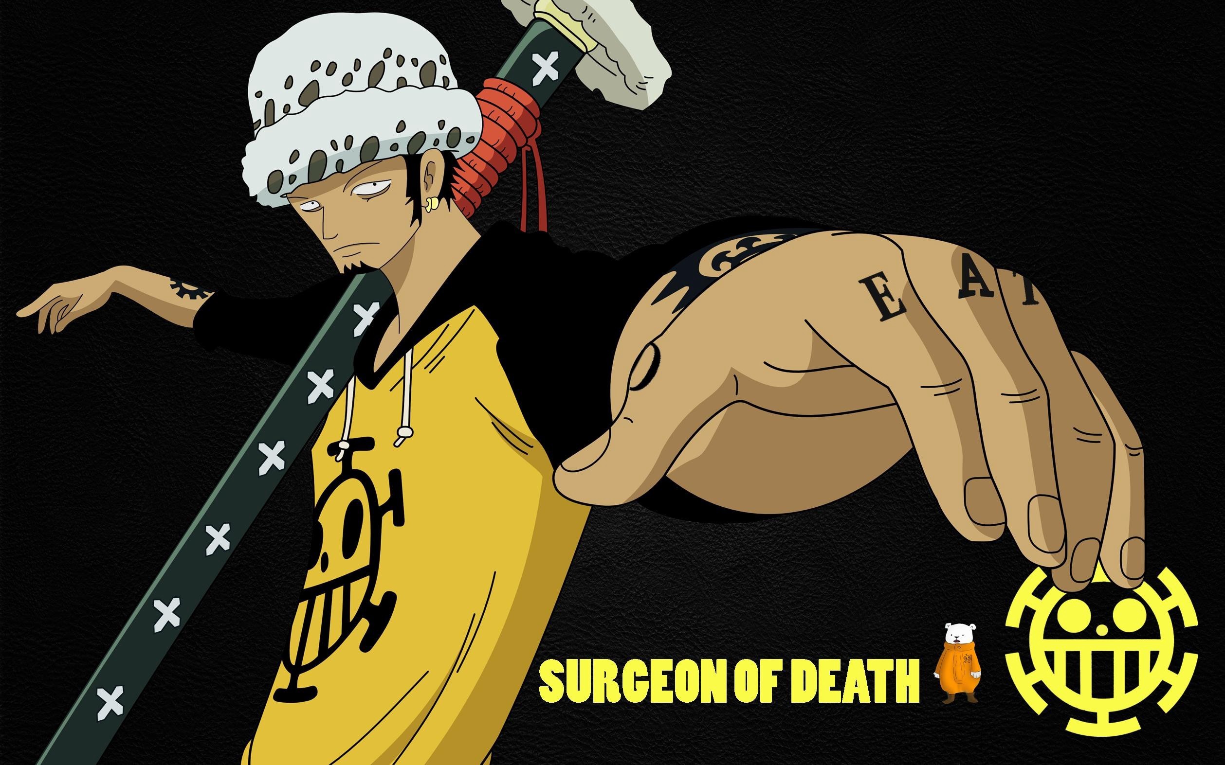 carta da parati monopezzo trafalgar law,cartone animato,font,animazione,anime,illustrazione