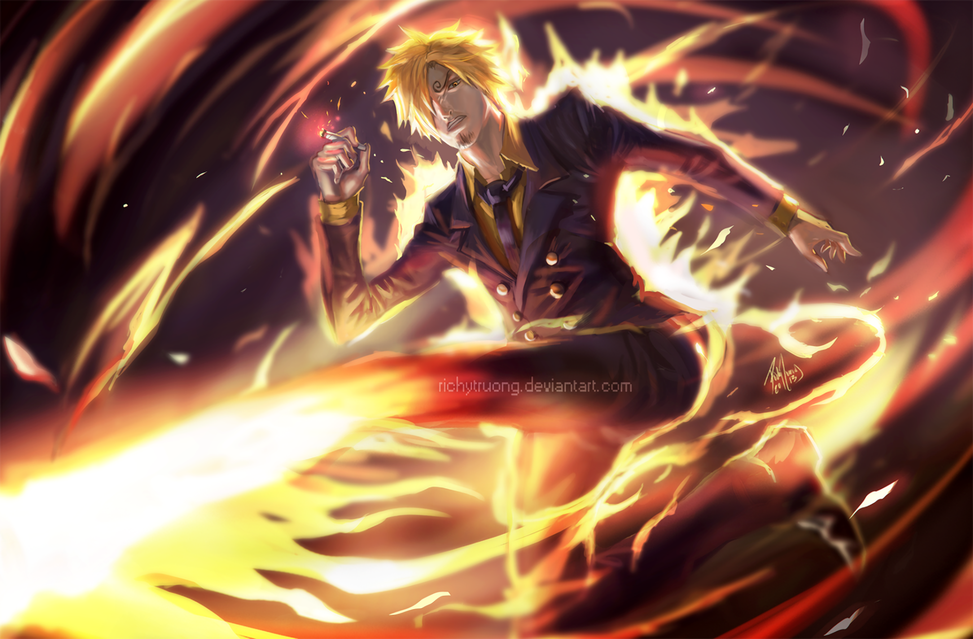 sanji wallpaper hd,flame,cg artwork,heat,demon,fire