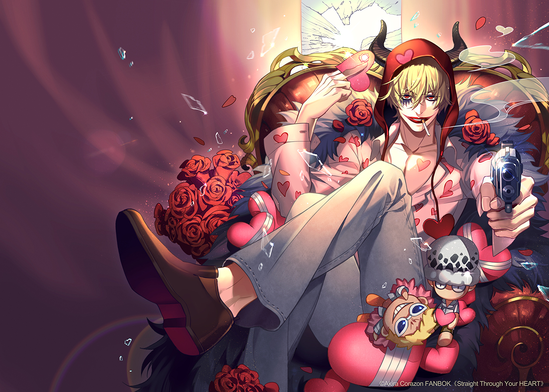 corazon one piece wallpaper,dibujos animados,anime,cg artwork,ilustración,personaje de ficción