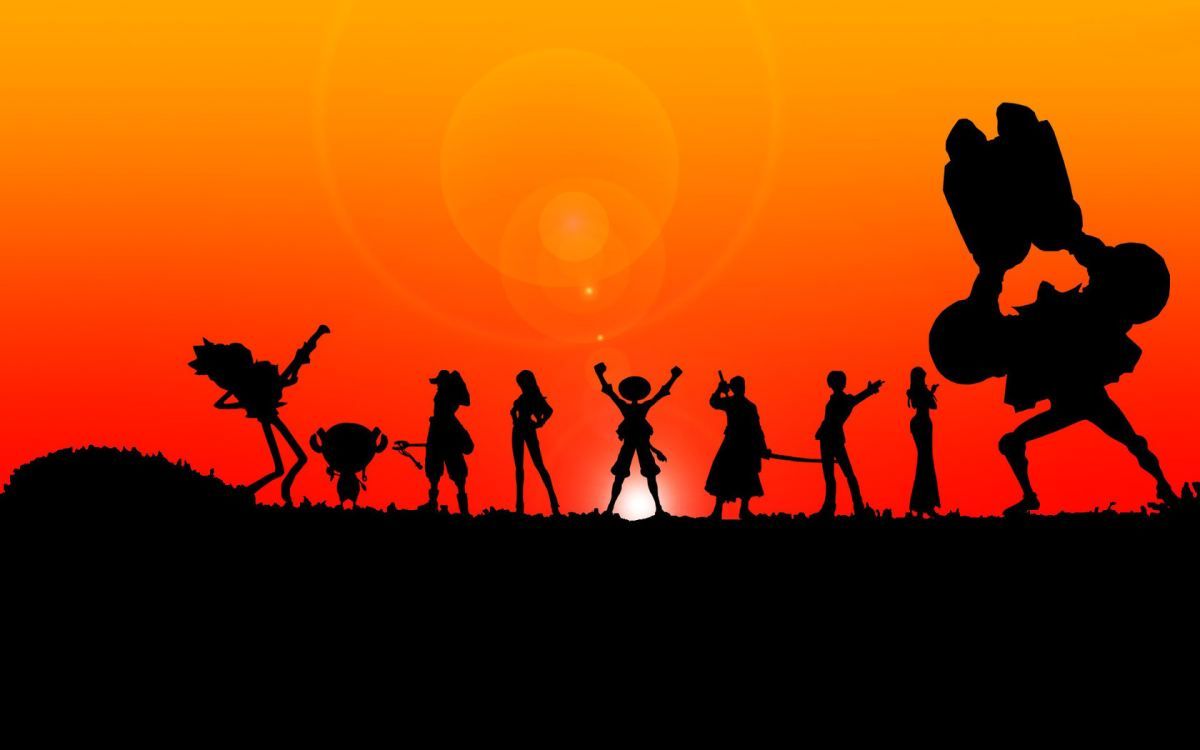 one piece black wallpaper,people in nature,silhouette,sky,sunset,happy