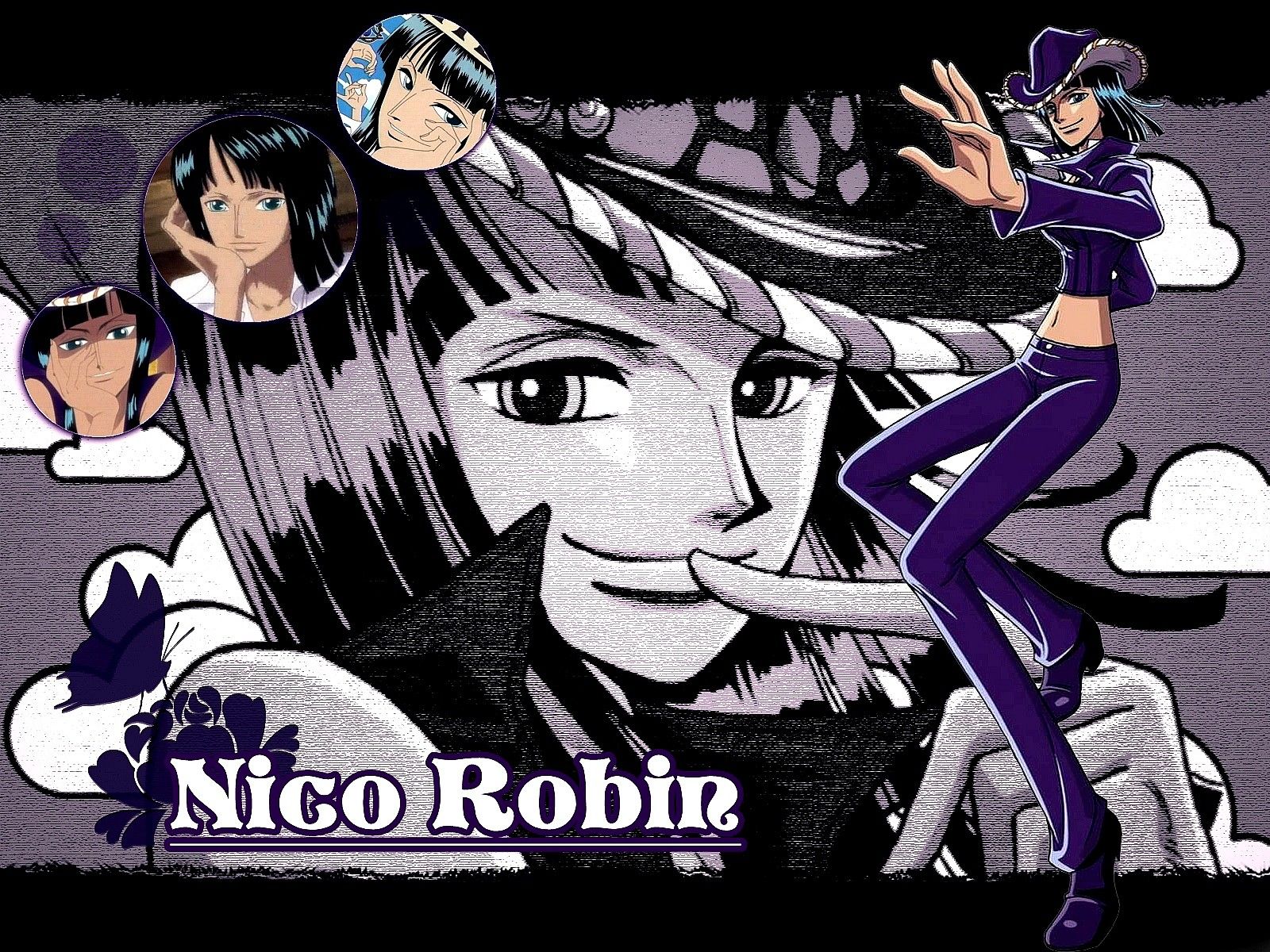 robin one piece wallpaper,cartoon,anime,fictional character,black hair,artwork