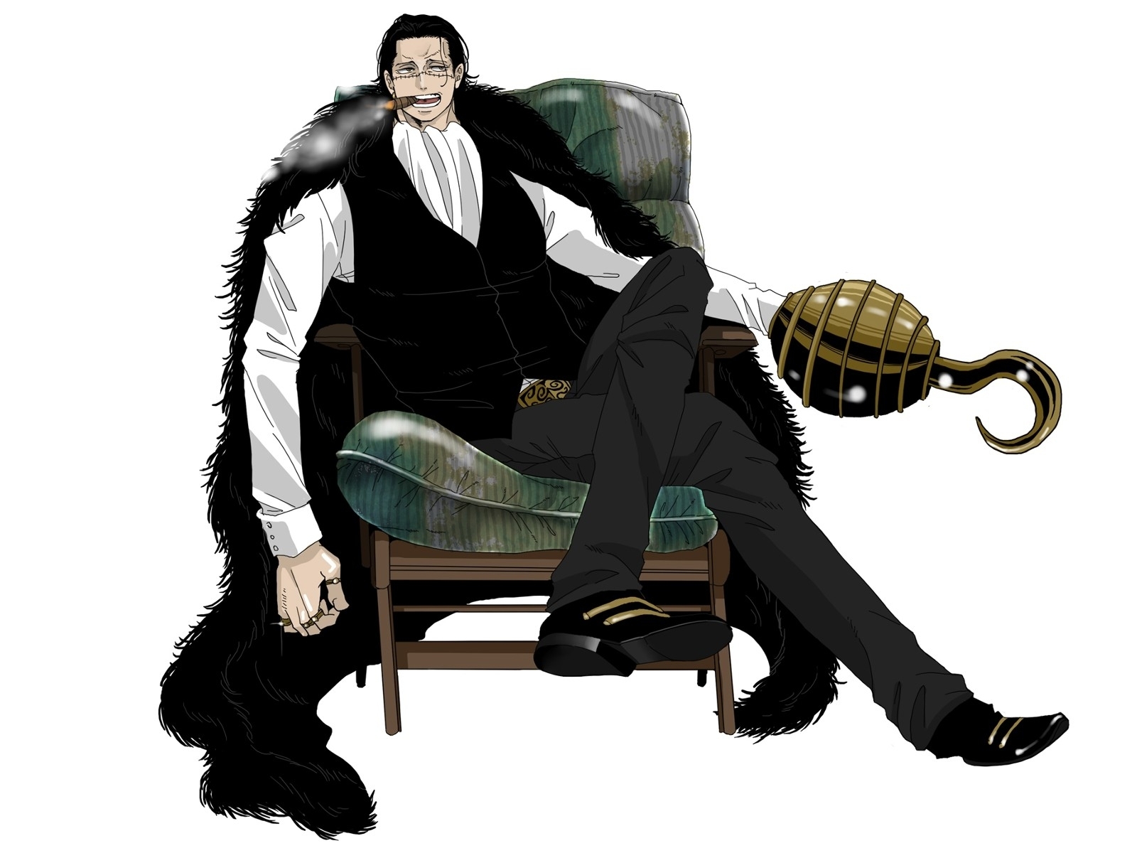 crocodile one piece wallpaper,sitting,fictional character,illustration,costume design,games