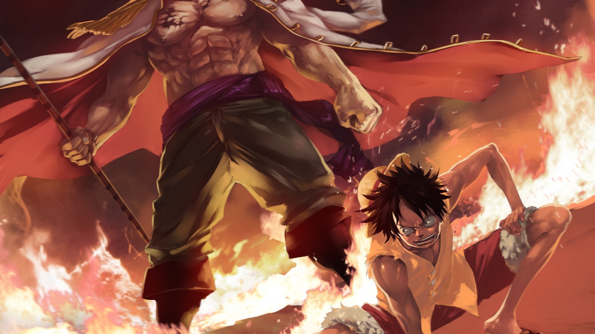 one piece wallpaper 1366x768,cg artwork,anime,demon,fictional character,mythology