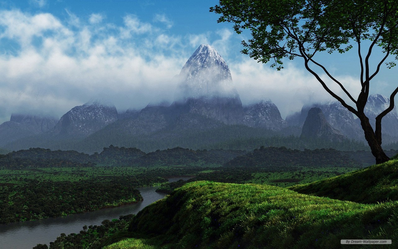 google 3d壁紙,自然の風景,自然,丘駅,空,山