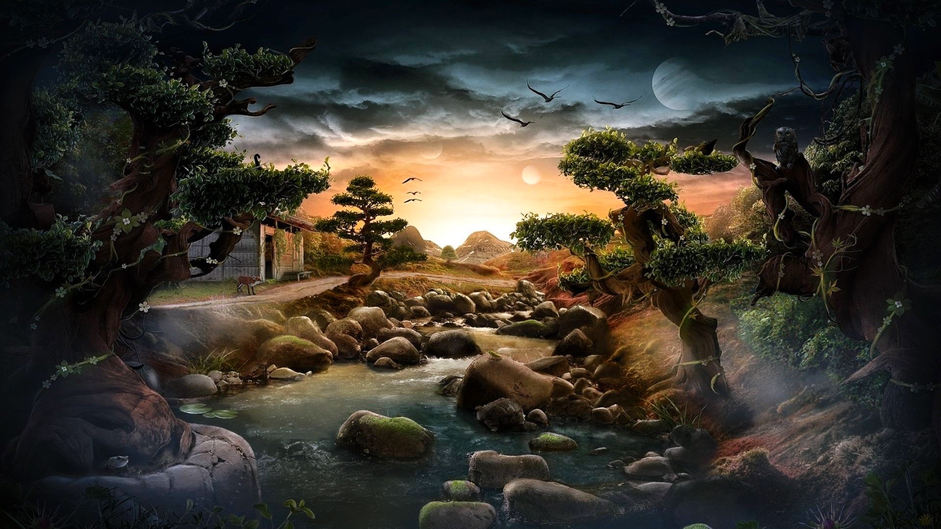 fondo de pantalla de cgi,paisaje natural,naturaleza,cielo,pintura,paisaje