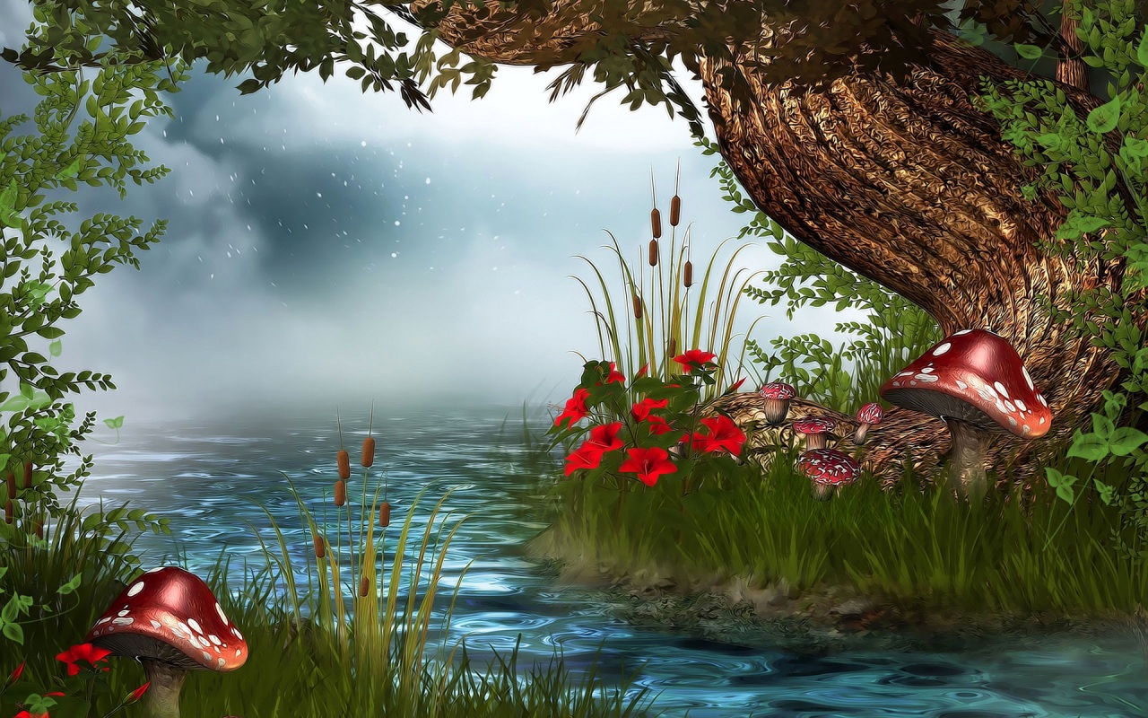 3d natur wallpaper für pc desktop kostenloser download,natürliche landschaft,natur,wasser,rot,bank