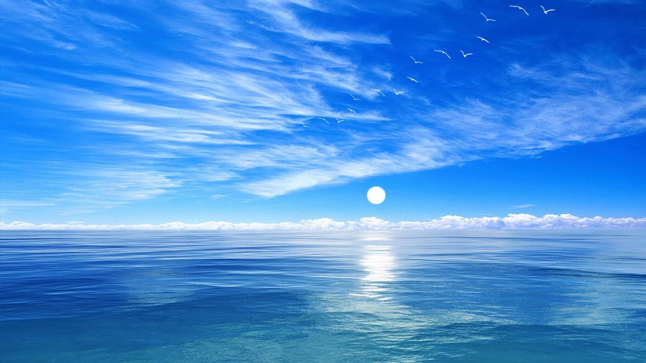 wallpaper laut biru,sky,blue,daytime,ocean,sea