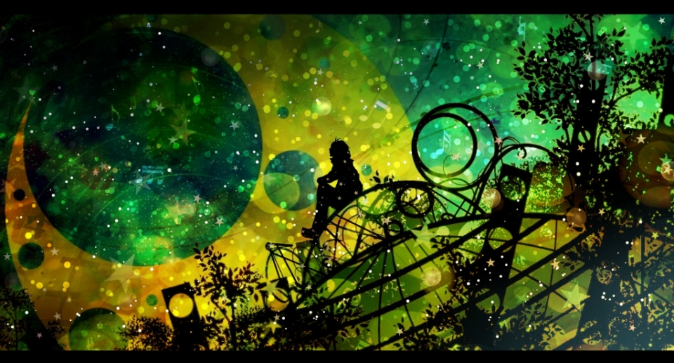 녹색 애니메이션 벽지,자연,초록,하늘,우주,그래픽 디자인