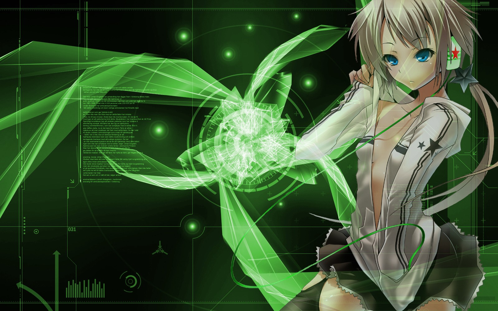 green anime wallpaper,green,cg artwork,anime,long hair,illustration