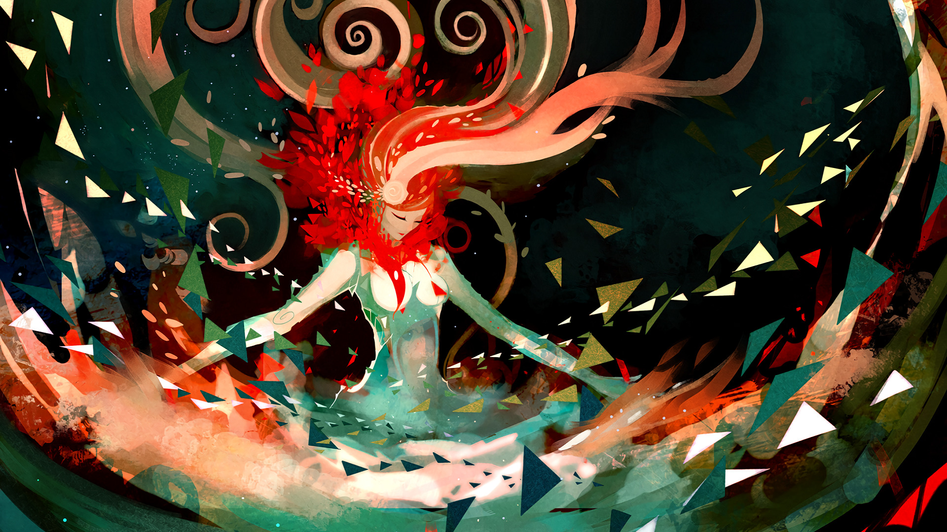 abstract anime wallpaper,red,illustration,graphic design,cg artwork,art