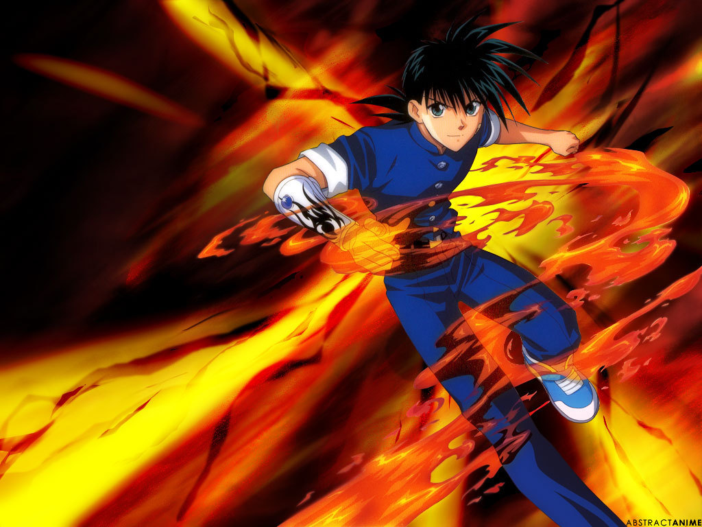 flame of recca wallpaper,anime,cartoon,orange,cg artwork,fictional character